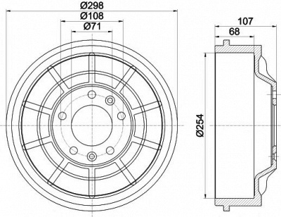 HELLA PAGID 8dt355301021 -  Тормозной барабан